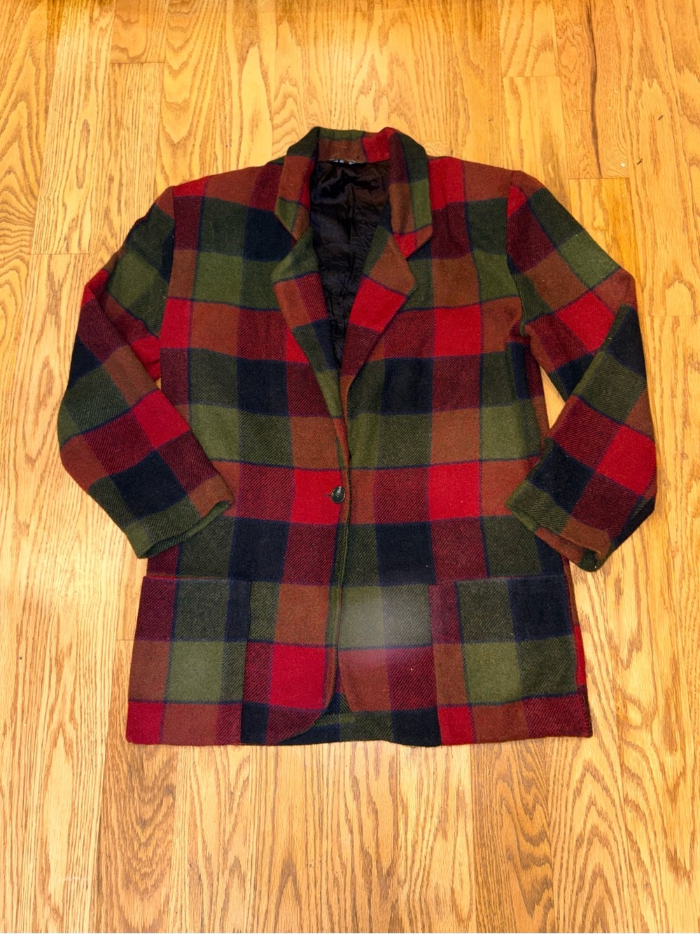 Vintage 90s The US Clothing Co Plaid Wool Blend Blazer Jacket
